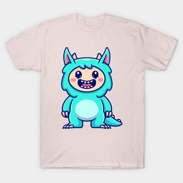 Cute Monster Kid Cartoon T-Shirt by Catalyst Labs